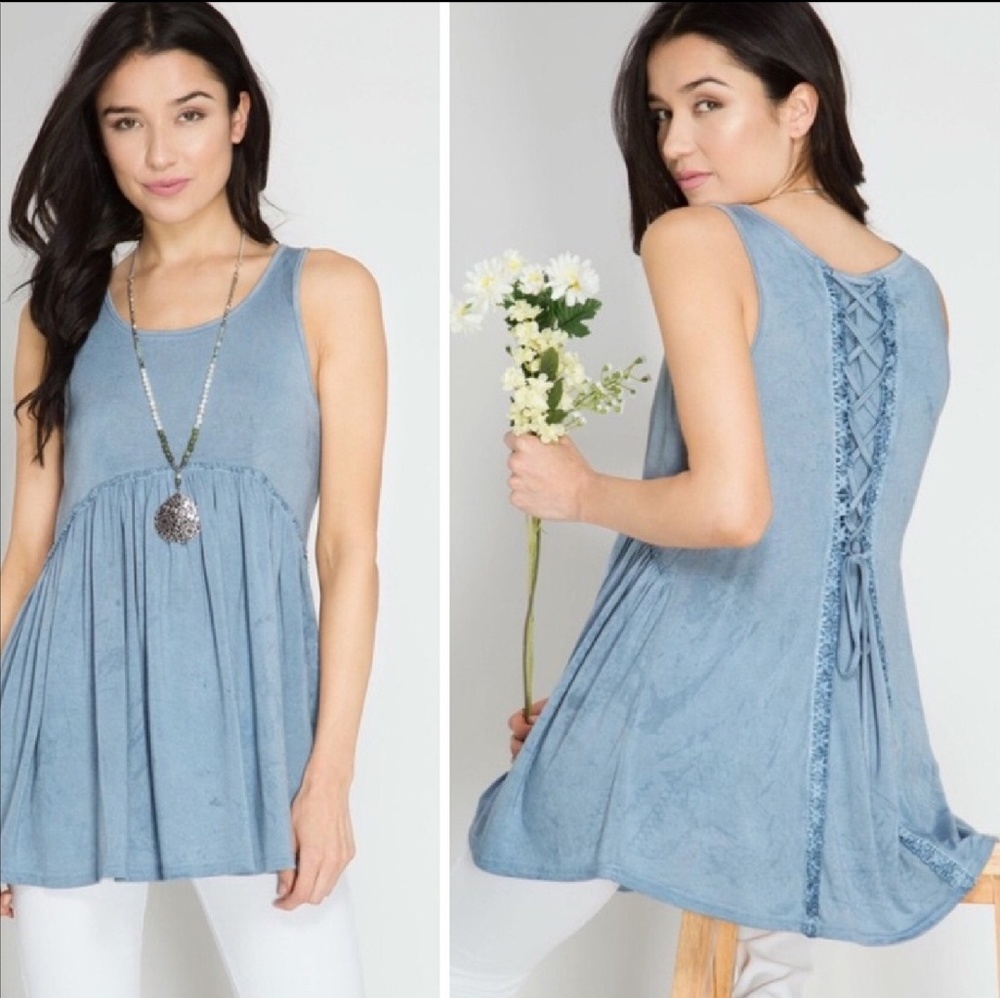 💎LAST ONE💎 Lace Me Up Babydoll Top